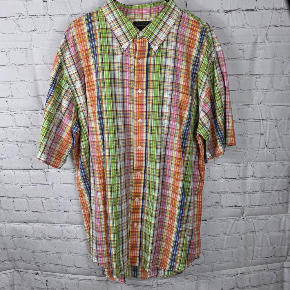 Men's Scandia Woods Button-Up Shirt Plaid XLG-TL Very Colorful‎